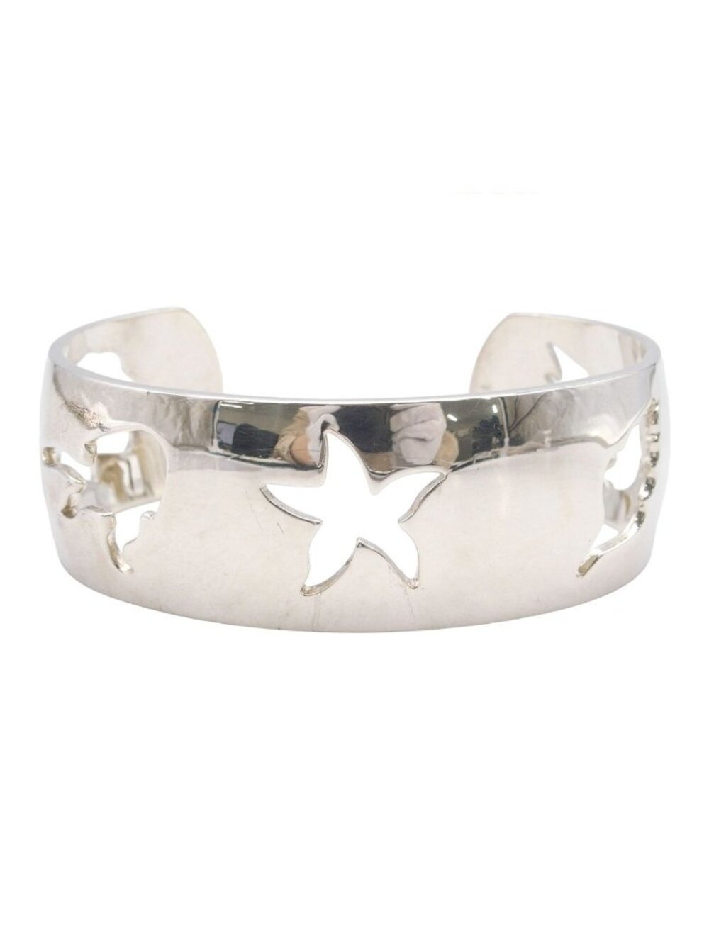Hermes Bangle Sea Motif Silver Bracelet